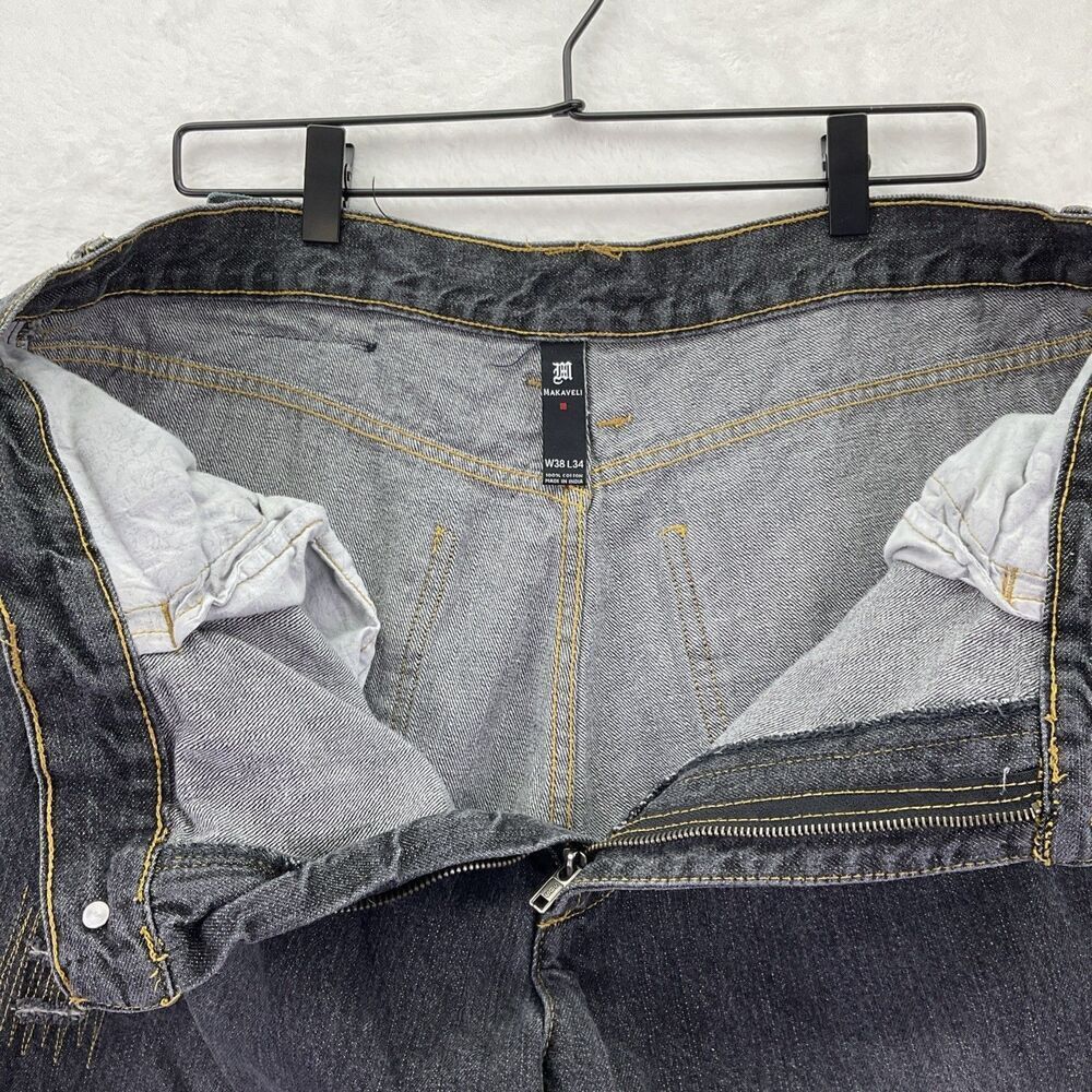 Vintage Y2K Makavelli Black Denim Jeans Mens sz 38x34 - Picture 4 of 9